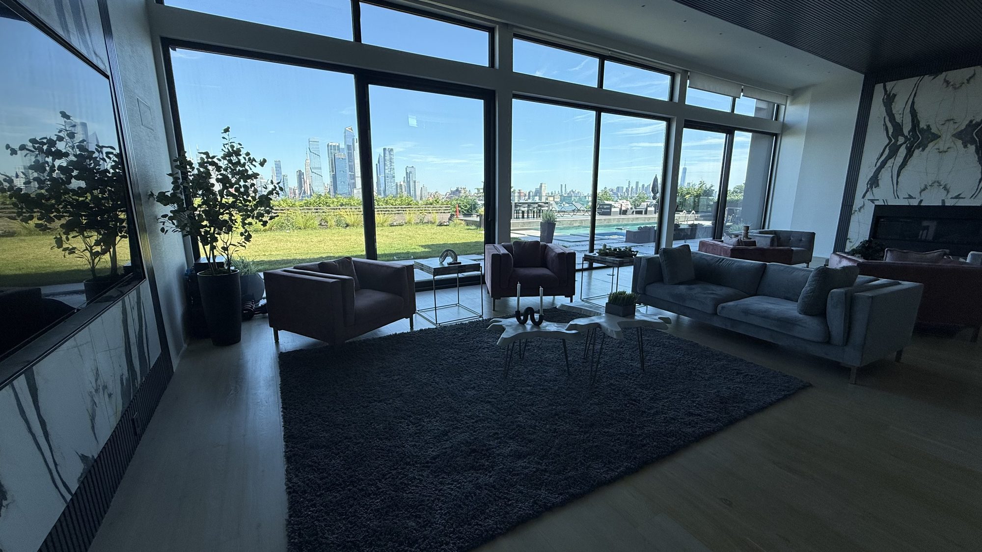 Renovated interior with Manhattan skyline views